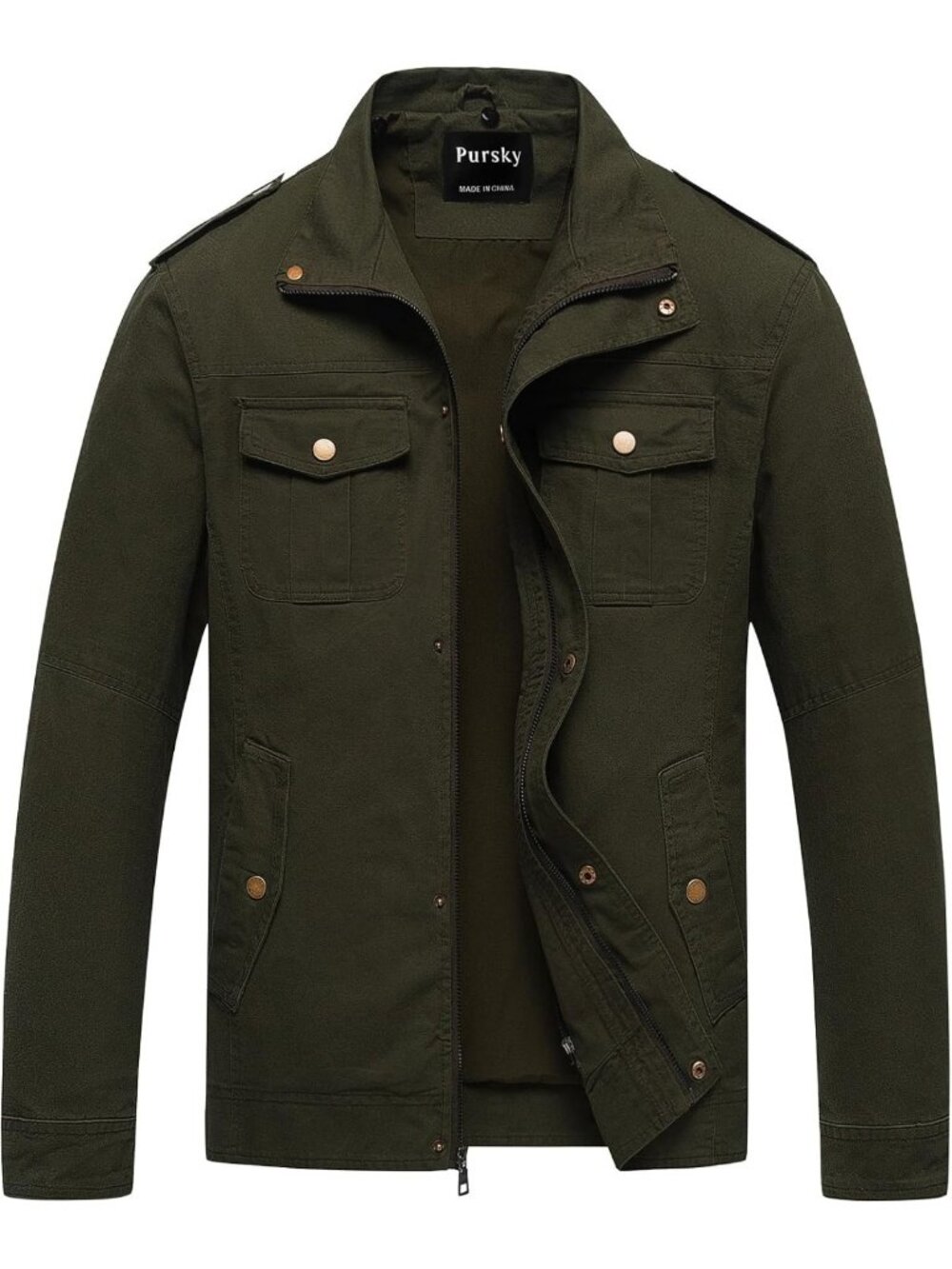 Men's Casual Military Jacket - Washed Cotton Hooded Canvas Coat for Fall